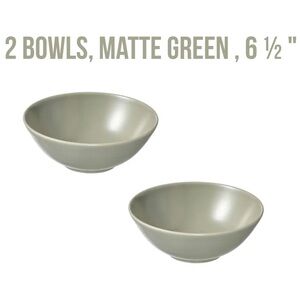 2 FÄRGKLAR Bowls, matte green, 6 ½ "